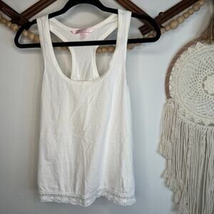 Victoria's Secret White Eyelet Trim Tank